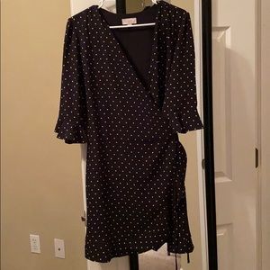 Polka dot wrap romper loft
